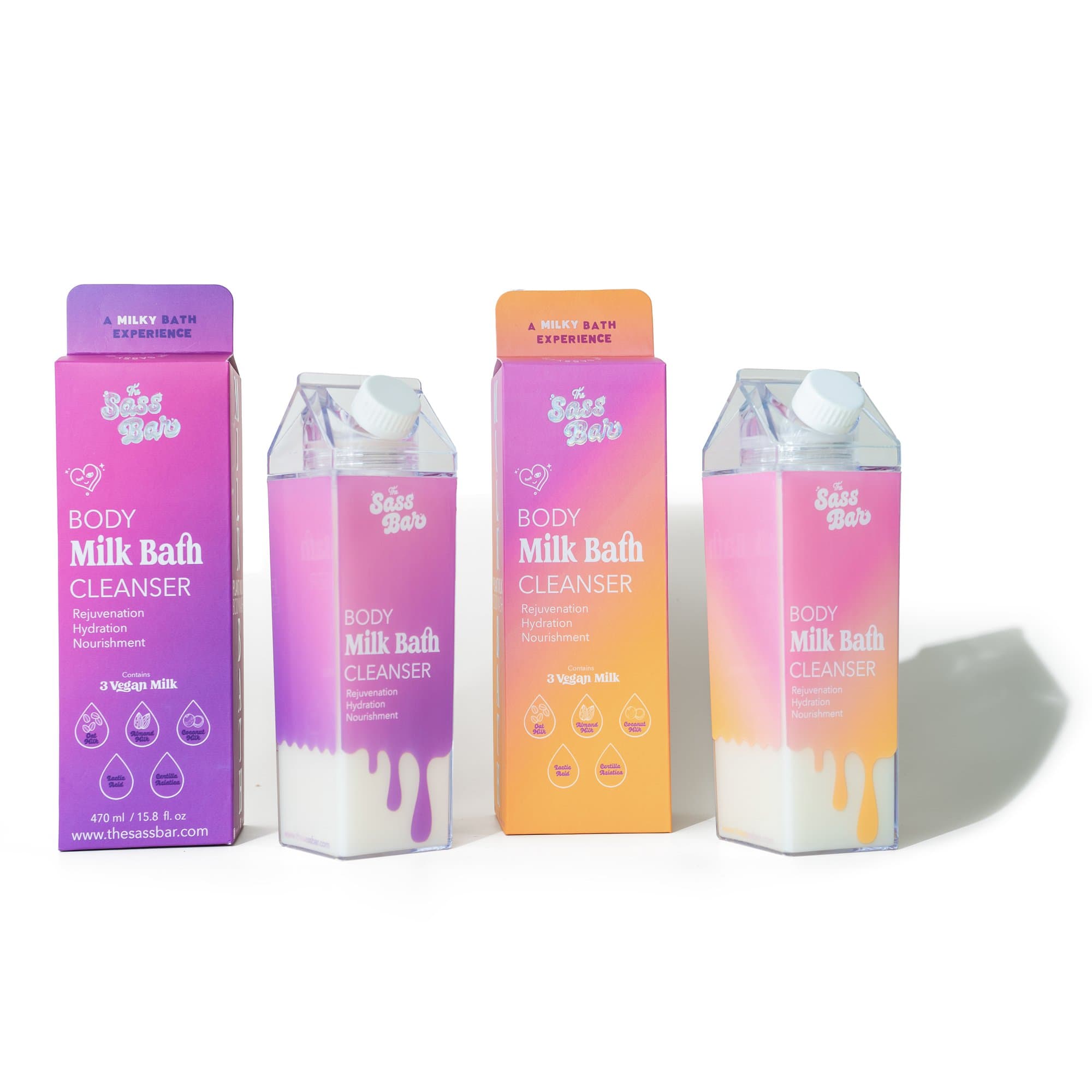 Product Photoshoot in Mumbai featuring body milk bath cleanser bottles in 4 unique packages